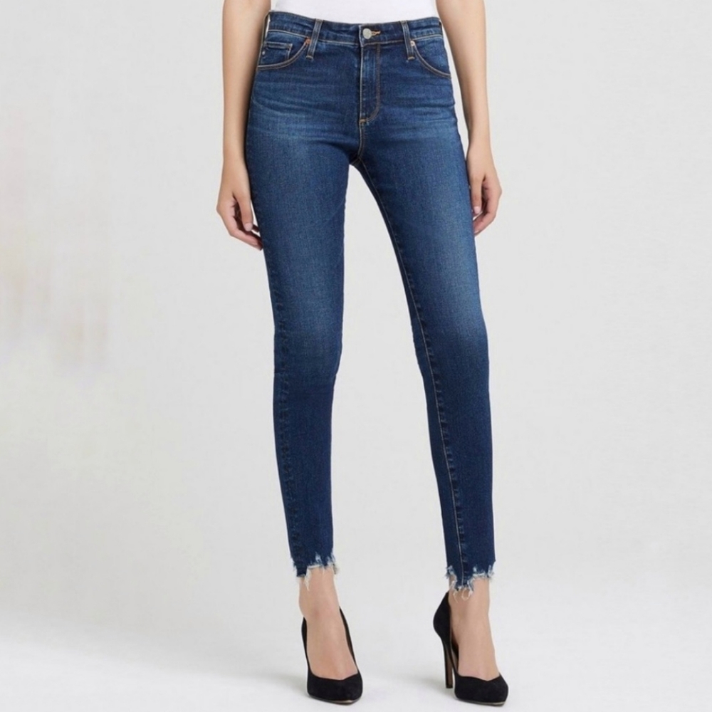 AG Adriano Goldschmied | The Farrah High Rise Skinny Ankle Raw Hem Jean - 29R